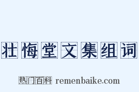 壮悔堂文集组词是什么意思的图片